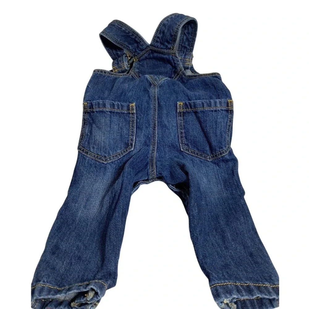Old‎ Navy Denim Overalls Adjustable Straps Pockets Dark Wash 12-18 M